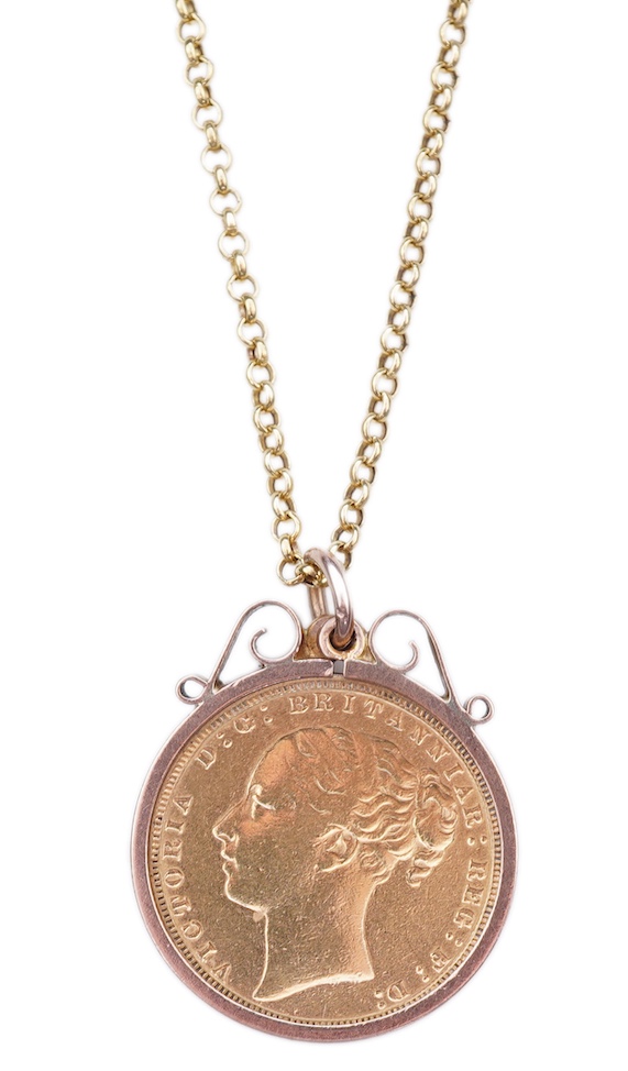 A Victorian gold sovereign pendant